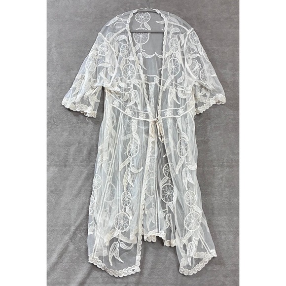 Other - Lace Duster Kimono Boho Festival Sheer Western Cowgirl Romantic Bridal Layering